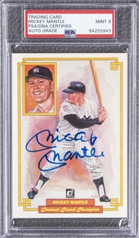 1984 Donruss Grand Champion #50 Mickey Mantle Signed Card - PSA/DNA MINT 9